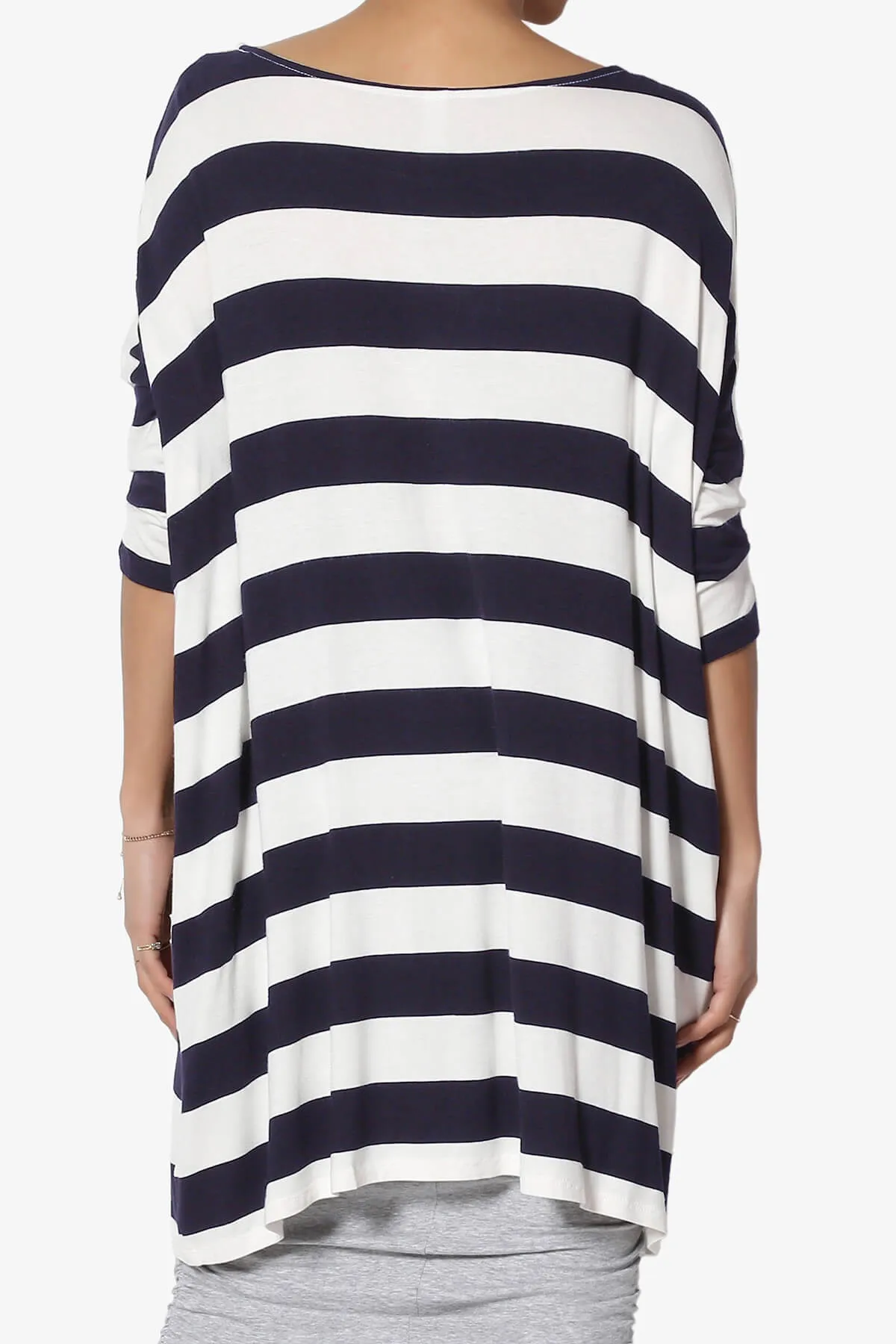 Timp Stripe Drop Shoulder Tunic Top